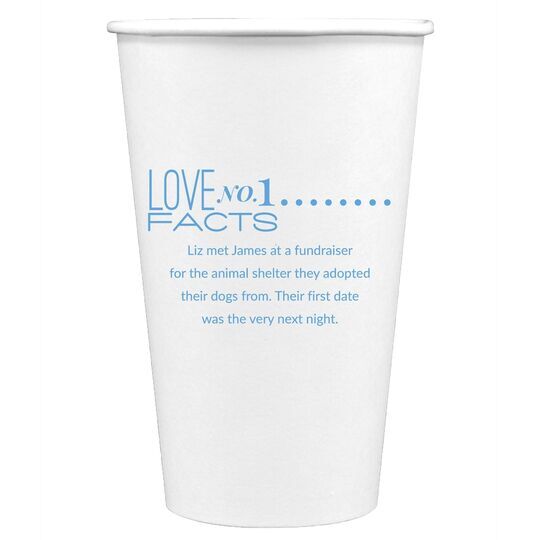 Just the Love Facts Paper Coffee Cups